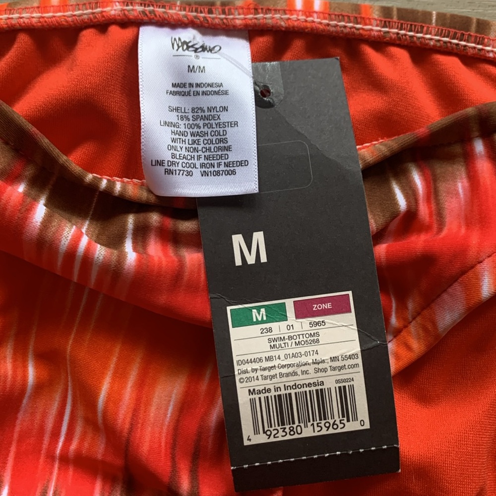 NWT Target Mossimo Orange and Brown Bikini Bottoms S Top & M Bottom - Picture 4 of 14